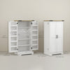 HOMCOM Kitchen Pantry Storage Cabinet with Adjustable Shelves Cream White