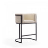 Cosmopolitan Mid-Century Modern Metal Upholstered Counter Stool in Cream - Set of 3 Bar Stool | Tabouret de comptoir moderne du milieu du siecle en metal et tissu creme Cosmopolitan - Lot de 3
