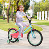 Costway 18" Kids Bike With Adjustable Saddle Handlebar Removable Training Wheels Handbrake Red