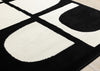 Florence Black White Dynamic Geometric Design, 5'3" x 7'4" Indoor Area Rug | Motif geometrique dynamique noir et blanc Florence, 5'3" x 7'4"
