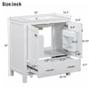 Erica 30" Solid Wood Bathroom Vanity With Single Ceramic Sink - White | Erica Meuble-lavabo De Salle De Bain 30" En Bois Massif Avec Lavabo Simple En Ceramique - Blanc