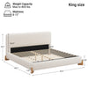 Olivia Elegant Comfortable Upholstered Bed,King Size,White King Bed  | Olivia Lit elegant et confortable avec revetement, Taille King, Blanc