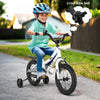 Costway 14" Kid's Bike With Removable Training Wheels & Basket For 3-5 Years Old White