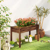 Outsunny 48"x22"x30" Elevated Planter Box, Wooden Patio Raised Garden Bed
