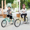 Costway 18" Kids Bike With Height Adjustable Handlebar Seat Basket Bell Training Wheels Yellow