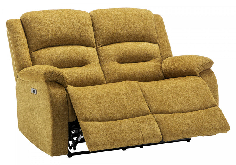 MONARCH SPECIALTIES 2-SEATER POWER RECLINING LOVE SEAT, 57\" WIDE, USB PORT INCLUDED, GOLD FABRIC RECLINER