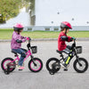 Costway 12" Kid's Bike With Training Wheels Adjustable Handlebar & Seat Handbrake Pink