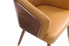 Reeva Modern Wood Vegan Leather Dining Chair in Camel - Set of 2 | Chaise de salle a manger moderne en bois et cuir vegetalien Reeva couleur camel - Lot de 2