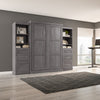 Bestar Pur Queen Murphy Two Shelving Units with Drawers 115-Inch Wall Bed - Bark Grey|Grand lit escamotable mural Pur de Bestar de 115 po avec 2 meubles à tablettes et tiroirs - gris écorce