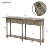 Phyllis Solid Wood Console Table With Drawers And Bottom Shelf - Grey | Table Console Phyllis En Bois Massif Avec Tiroirs Et Etagere Inferieure - Gris
