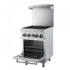 FORNO Commerciale 24 Inch Stainless Steel Gas Range, 4 Burners, 120,000 BTU Total - FCMGR0093-24 | Cuisiniere a gaz Commerciale en acier inoxydable de 24 po, 4 bruleurs, 120 000 BTU – FCMGR0093-24