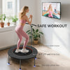 Soozier 39" Mini Exercise Trampoline Indoor Fitness Rebounder w/ Adjustable T-Bar Black