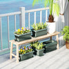 Outsunny 7 Pack 15.7" Plant Pots, Flower Planters w/ Drainage Holes, Green