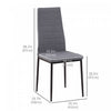 HOMCOM Dining Chairs Set of 4, Linen Fabric Upholstered Accent Chairs, Grey