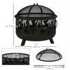 Outsunny 24" Round Outdoor Fire Pit 2-in-1 Firepit Bowl W/ Lid, Grill|Outsunny Foyer Exterieur Rond De 24 Po, Foyer 2 En 1 Avec Couvercle, Grill