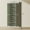 HOMCOM Kitchen Pantry with Sensor LED Light Pantry Storage Cabinet Green