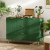 HOMCOM Sideboard Buffet Cabine w/ 3 Drawers and Adjustable Shelves, Green