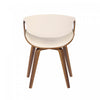 LumiSource Symphony Faux Leather Mid-Century Modern Dining Accent Chair - Walnut/Cream|Chaise d’appoint de salle à manger moderne du milieu du 20e siècle Symphony en similicuir - noyer et crème