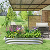 Outsunny Raised Garden Bed, 5' x 3' x 1' Galvanized Planter Box, Silver
