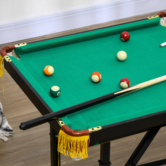 Soozier 55\" Folding Pool Table Set With Adjustable Height, Green