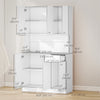 HOMCOM Modern Buffet with Hutch, Kitchen Cabinet with Storage Cupboard
