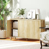HOMCOM Fluted Sideboard Buffet Cabinet with Push to Open Doors Natural