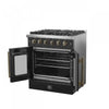 Forno Galiano 30" Black Gas Range, 4.32 cu.ft- FFSGS6444-30BLK | Cuisiniere a gaz noire Galiano 30 pouces, 4,32 pi³ – FFSGS6444-30BLK