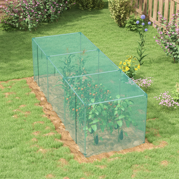 Outsunny 12' X 4' Plant Protection Tent Crop Cage With Door, Green