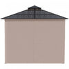 Outsunny 9' X 10' Double roof Hardtop Gazebo With Nettings curtains Khaki