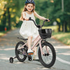 Costway 16" Kid's Bike With Training Wheels Adjustable Handlebar & Seat Handbrake Pink