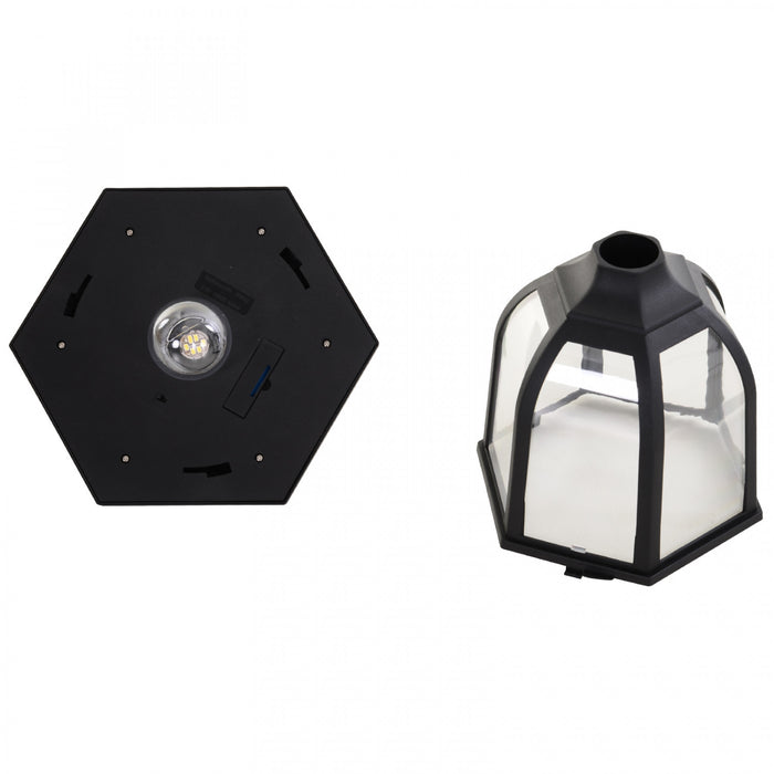 Outsunny 70\" Solar Torch Lights Outdoor Garden Lighting 6 LED Water-resist Auto On/off 6 Hours (black)