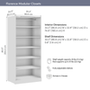 Bestar Florence 35" Modular Reach-In/Walk-In Closet System with LED Light and Shelves - White|Système de garde-robe et pièce-penderie modulaire Florence de Bestar de 35 po avec éclairage à DEL et tablettes – blanc