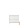 Manhattan Comfort Jasper Nightstand with Steel Gold Legs - White Gloss|Table de nuit Jasper de Manhattan Comfort avec pattes en acier doré - blanc lustré