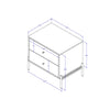 Manhattan Comfort Jasper Nightstand with Steel Gold Legs - White Gloss|Table de nuit Jasper de Manhattan Comfort avec pattes en acier doré - blanc lustré