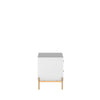 Manhattan Comfort Jasper Nightstand with Steel Gold Legs - White Gloss|Table de nuit Jasper de Manhattan Comfort avec pattes en acier doré - blanc lustré