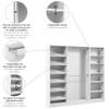 Bestar Florence 85" Modular Reach-In/Walk-In Closet System with Rods and Shoe Shelves - White|Système de garde-robe et pièce-penderie modulaire Florence de Bestar de 85 po avec tringles et tablettes pour chaussures - blanc