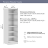 Bestar Florence 25" Modular Reach-In/Walk-In Closet System with LED Light and Shelves - White|Système de garder-robe et pièce-penderie modulaire Florence de Bestar de 25 po avec éclairage à DEL et tablettes - blanc