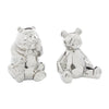 Ceramic 8" Silver Bear Sculpture - Set of 2|Sculpture d'ours argenté de 8 po en céramique - ensemble de 2
