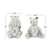 Ceramic 8" Silver Bear Sculpture - Set of 2|Sculpture d'ours argenté de 8 po en céramique - ensemble de 2