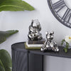 Ceramic 8" Silver Bear Sculpture - Set of 2|Sculpture d'ours argenté de 8 po en céramique - ensemble de 2
