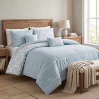 Isabelle 5-Piece Reversible Clipped Jacquard Comforter Set, Double/Queen