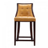 Fifth Avenue Traditional Wood Upholstered Counter Stool in Camel - Set of 2 | Tabouret de comptoir traditionnel en bois avec assise rembourree Fifth Avenue, coloris camel - Lot de 2