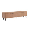 Jodie Mid-Century Modern 69" Fluted TV Stand in Maple Armoire | Meuble TV Jodie style Mid-Century Modern a cannelures, 175 cm, erable