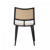 Oliver Modern Dining Chairs with PU Upholstered and PE Rattan Backrest Set of 6,Black  | Chaises de salle a manger modernes Oliver avec assise rembourree en PU et dossier en rotin PE, lot de 6, noir