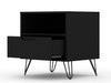 Rockefeller Mid-Century Modern 20" Nightstand in Black (1-Drawer) - Set of 2 | Table de nuit Rockefeller Mid-Century Modern 20" en noir (1 tiroir) - Lot de 2