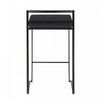 LumiSource Fuji Black Velvet Contemporary Stackable Counter-Height Stool - Set of 2|Tabouret superposable contemporain Fuji de hauteur comptoir en velours noir - ensemble de 2