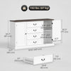 HOMCOM 58" Sideboard Buffet Cabinet with Charging Station White Wood Grain