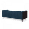 Dana 3-seater Tufted Fabric Sofa With Birch Wood Frame - Navy Blue | Canapé 3 Places Dana En Tissu Capitonné Avec Structure En Bois De Bouleau - Bleu Marine