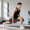 Soozier 6-in-1 Adjustable Dumbbell Set, 44lbs Free Weights Set, Red