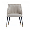 Eda Modern Wood Armchair in Light Gray Dining Chair | Fauteuil moderne Eda en bois avec accoudoirs, coloris gris clair